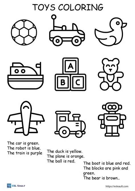 7 Free Toys Worksheets For Kids Esl Vault