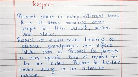 Write a short essay on Respect | Essay Writing | English - YouTube