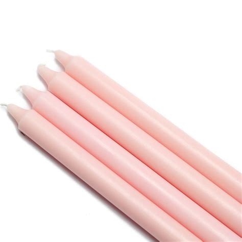 Zest Candle 10 In Light Rose Straight Taper Candles 12 Set Cez 099