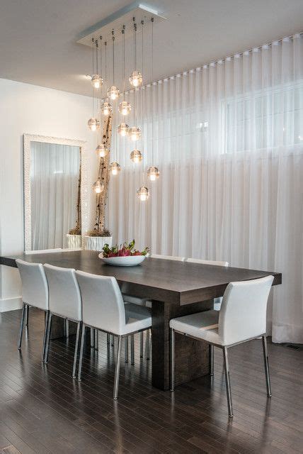 Gliding Chair Dining Room Contemporary With Chandeliers Cluster Pendant