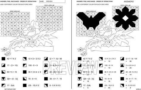 Order of operations coloring worksheets. Order of Operations Worksheets by Math Crush