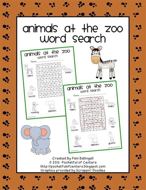 Zoo Animals Word Search Free Teaching Inspiration Zoo Lessons