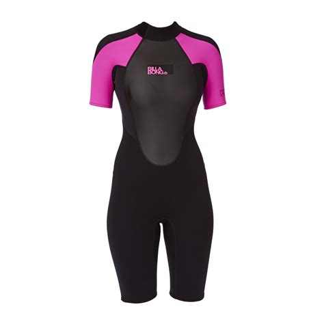 Billabong Launch 2mm Back Zip Shorty Wetsuit Hot Pink Bodysurfing
