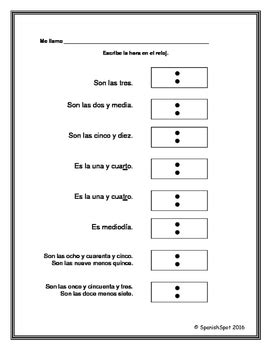 Que Hora Es Worksheet Answers / Blog Archives Espanol Con Smith - Con