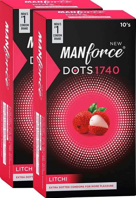 Buy Super Manforce Dots Litchi Flavoured Pack Of Condoms