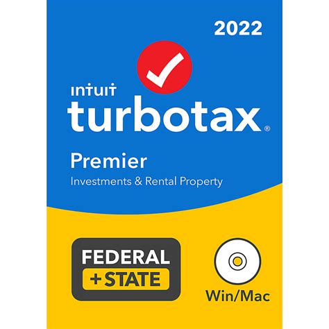 Turbotax Premier Federal E File And State Disc Cd Windows Mac