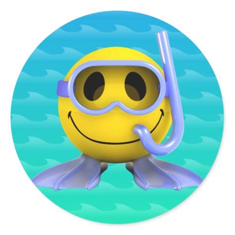 3d Smiley Scuba Diver Stickers Zazzle
