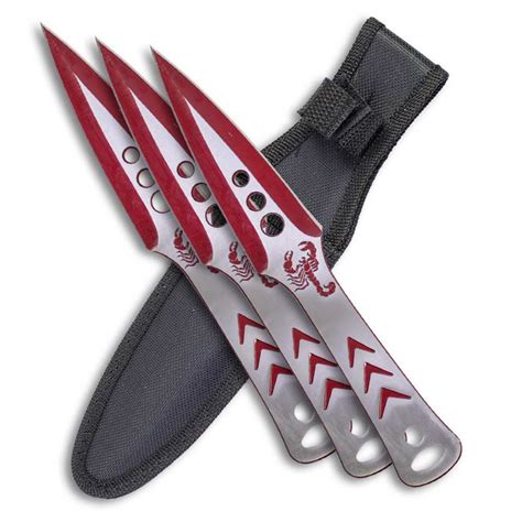 Red Scorpion Throwing Knives Steel Kunai Throwing Knife Set