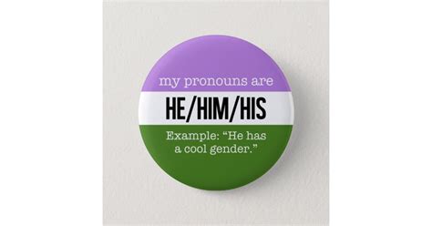 He Him Pronouns Genderqueer Flag Button Zazzle