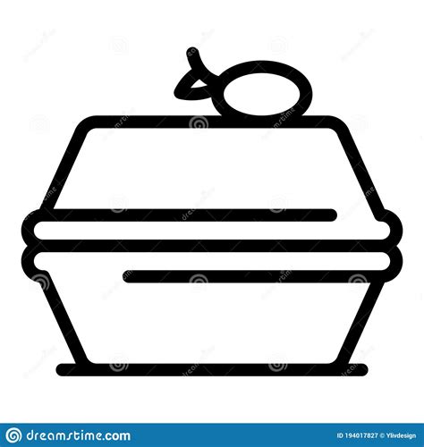 Plastic Food Container Icon Outline Style Stock Vector Illustration