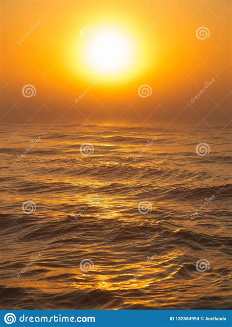 Beatiful Red Sunset Over Sea Surface Stock Photo - Image of wallpaper, waterscape: 132584994