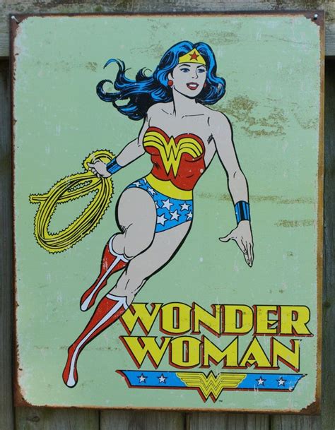 Dc Comics Wonder Woman Tin Sign Super Hero Lasso Red Boots Amazing Amazon 22 Ebay