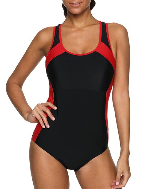 Charmo Athletic One Piece Swimsuit For Women Racerback Sports Padded Swimwear Walmart Com