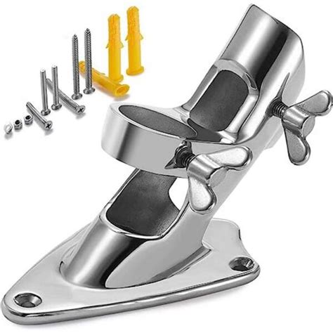 Cubilan Flag Pole Bracket Flag Pole Holder Polished 316 Marine Grade Stainless Steel Heavy