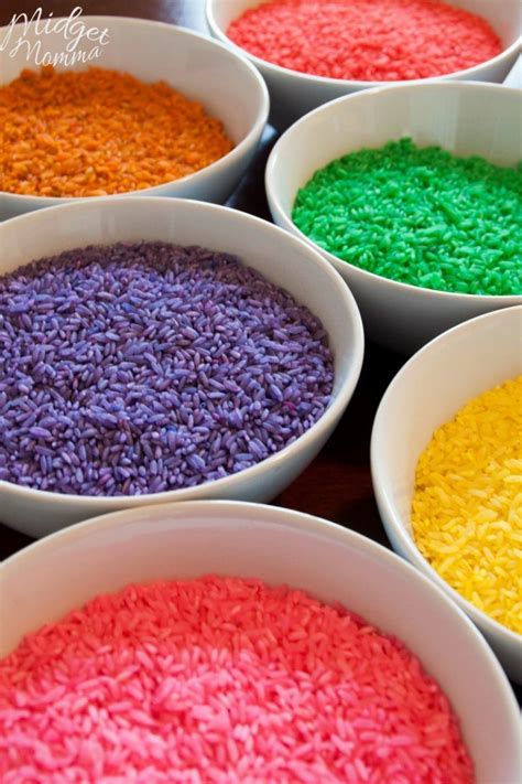 How To Dye Rice For Sensory Play Colored Rice Sensory Bins