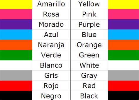 Actividad Escribe Los Nombres De Los Colores En Inglés B