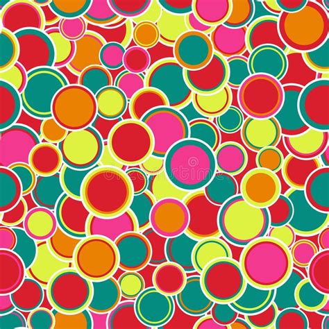 Geometric Seamless Pattern The Multicolored Circles Of Different Sizes
