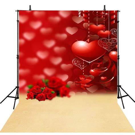Valentine Party Photography Backdrops Red Rose Flowers Photo Props
