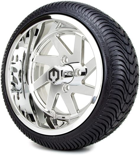 Buy 14 Modz Fury Chrome Golf Cart Wheels And Low Profile Tires Combo