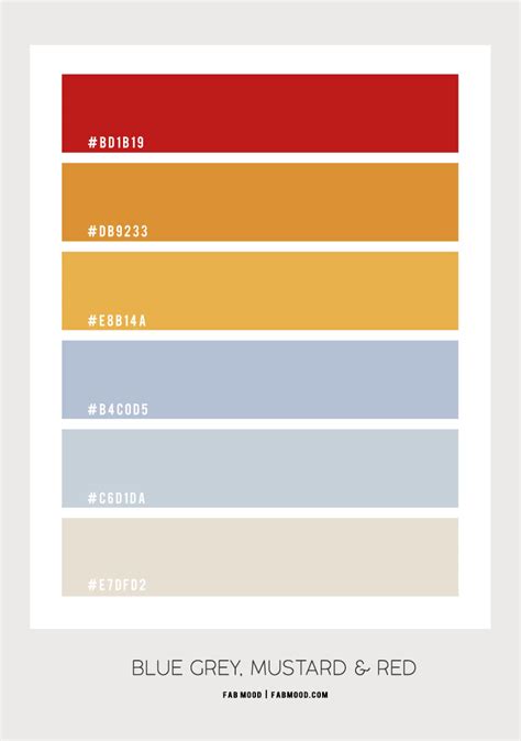 Mustard And Red Color Combo Soft Autumn Color Palette Blue Grey