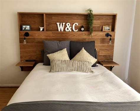 King Size Headboard Wooden Bed Design Headboard With Shelves Diy