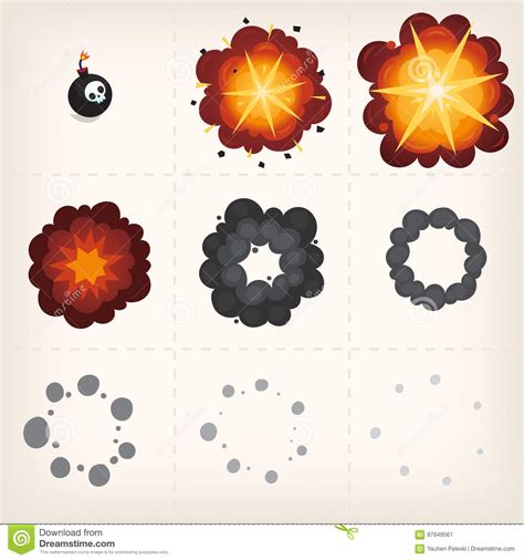 Cartoon Explosion Animation Stock Vector Illustration Of Blast