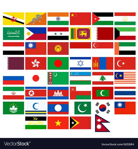 Big Set Of Flags Of Asia Royalty Free Vector Image The Best Porn Website