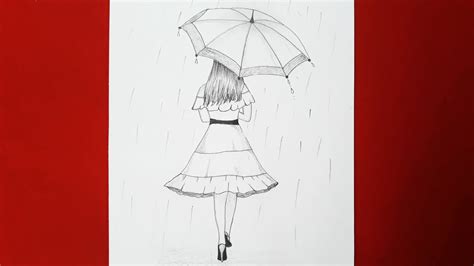 Çizime Yeni Başlayanlar İçin Şemsiyeli Kız Nasıl Çizilir Adım Adım