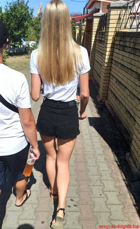 Hot And Tall Skinny Girl In Mini Shorts With Amazing Long