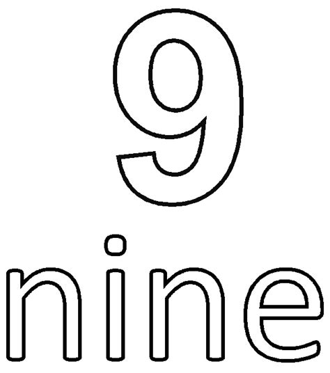 Number 9 Coloring Page At Free Printable Colorings