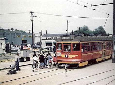 Pacific Electric Red Car Streetcar On One Of Its Final Runs From The
