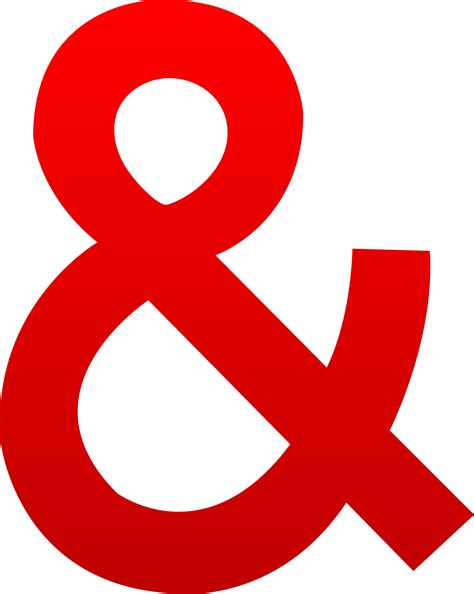 Red Ampersand Symbol Free Clip Art