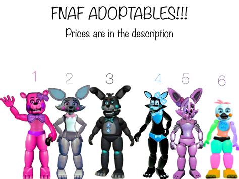 Fnaf Adoptables Closed By Wolfietheneonwolf On Deviantart