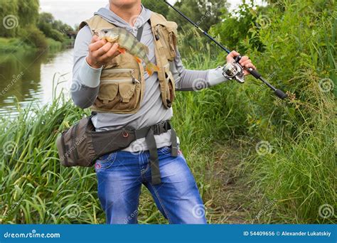 Fisherman On The River Bank Stock Photo Image Of Beautiful Activity
