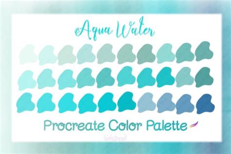 Procreate Color Palette Blue Aqua Water Grafik Von Idelotama · Creative