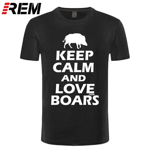 Keep Calm And Love Boar T Shirt Men Cotton Streetwear Oversized Short Sleeve Round Neck Hip Hop