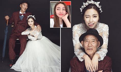 Chinese Woman Takes Wedding Photos With Her Grandfather Daily Mail