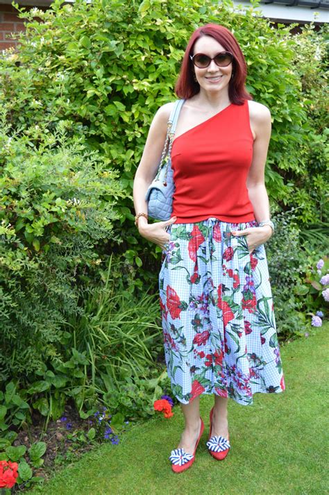 Image intensity can be adjusted to compensate for. Red One Shoulder Top and Gingham Floral Skirt + Style With ...