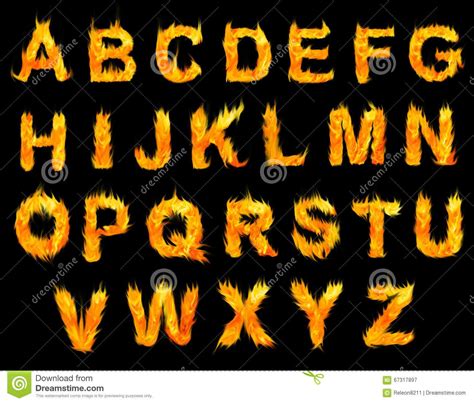 Photo About Fire Alphabet Letters Can Be Applied To A Sentence Image