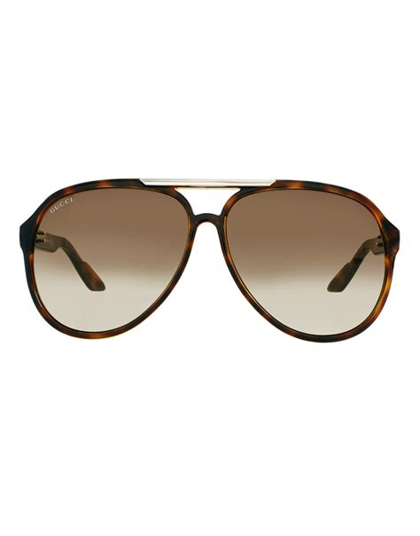 gucci aviator sunglasses in brown for men tortoise lyst