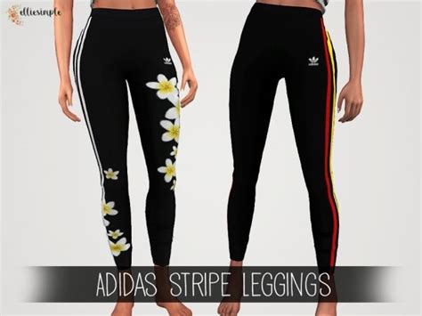 The Sims 4 Elliesimple Adidas Stripe Leggings Sims 4 Clothing Sims