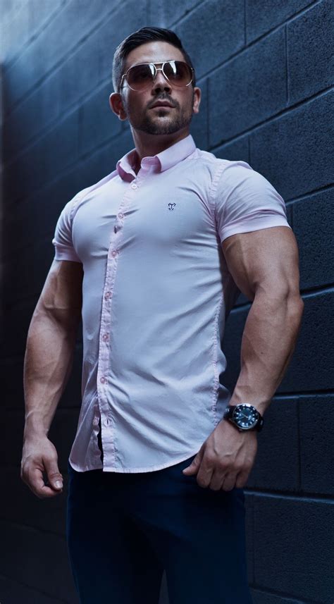 Pink Short Sleeve Tapered Fit Shirt Short Men Fashion Bodybuilding