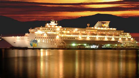 Island Star Cruise Ship With Background Of Sunset Hd Cruise Ship