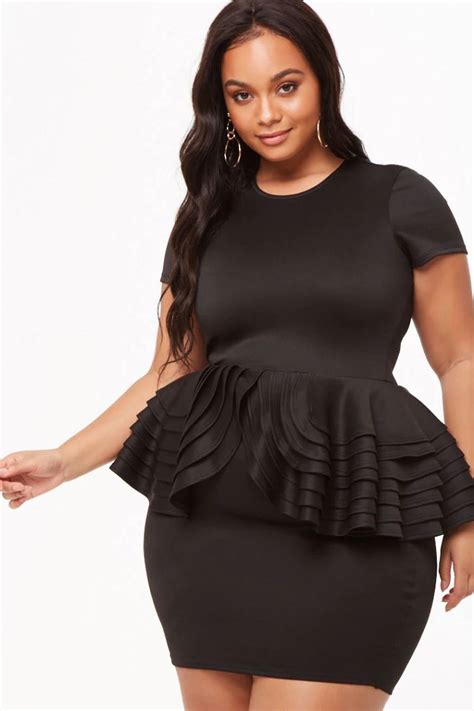 Your Everything Guide To Plus Size Party Dresses Peplum Mini Dress