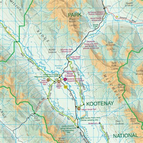 Kootenay National Park Map Canadian Rockies