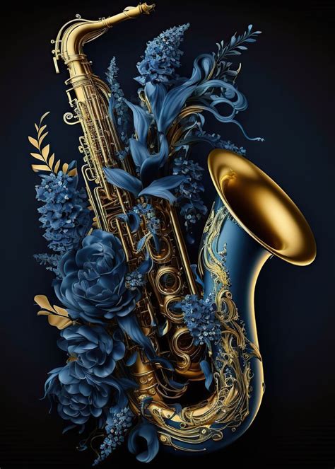 Golden Saxophone Poster By Minimalist Anime Displate Iphone