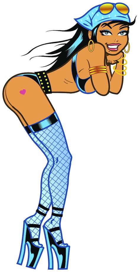 Pinup Girl In Leather Sticker Decal Cartoon Character Sexy Etsy