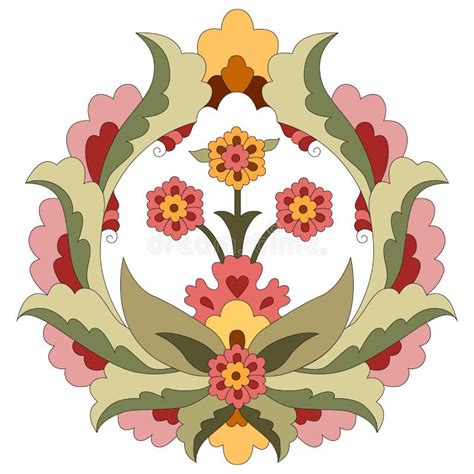 Ottoman Art Flowers Seven Stock Vector Illustration Of Elegant 40340011