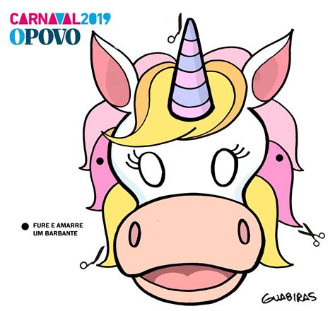 Mascaras Para Carnaval De Unicornio Imagen Para Colorear