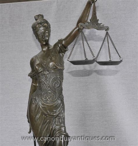 Lady Justice Blind Scale Of Justice Bronze Statue Figurine Old Bailey